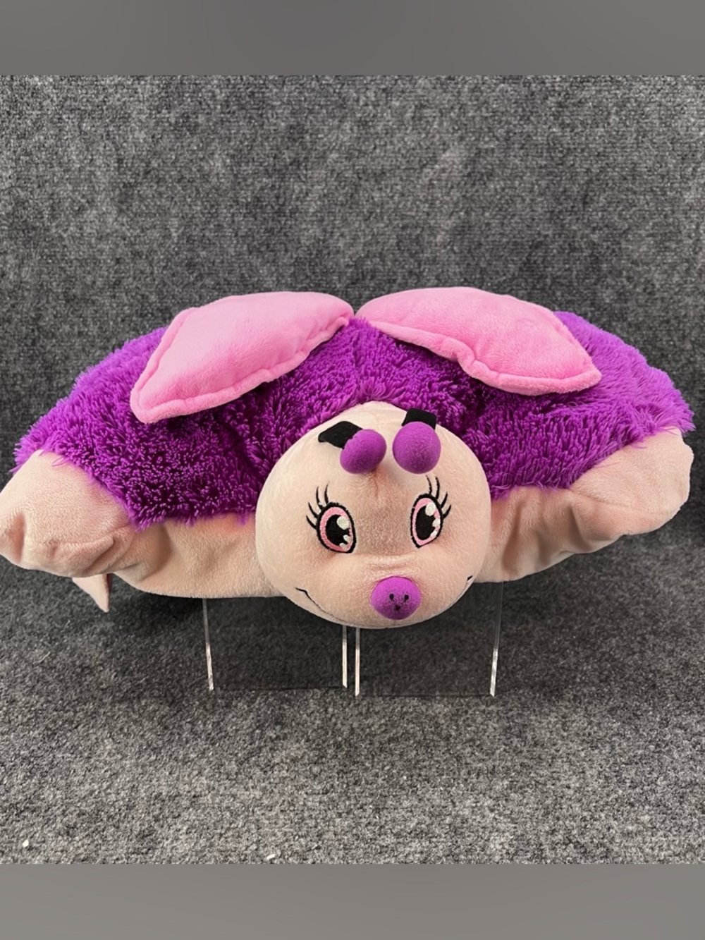 Vtg Pillow Pet Butterfly Plush Purple Pink Large 18" Stuffed Animal 2010